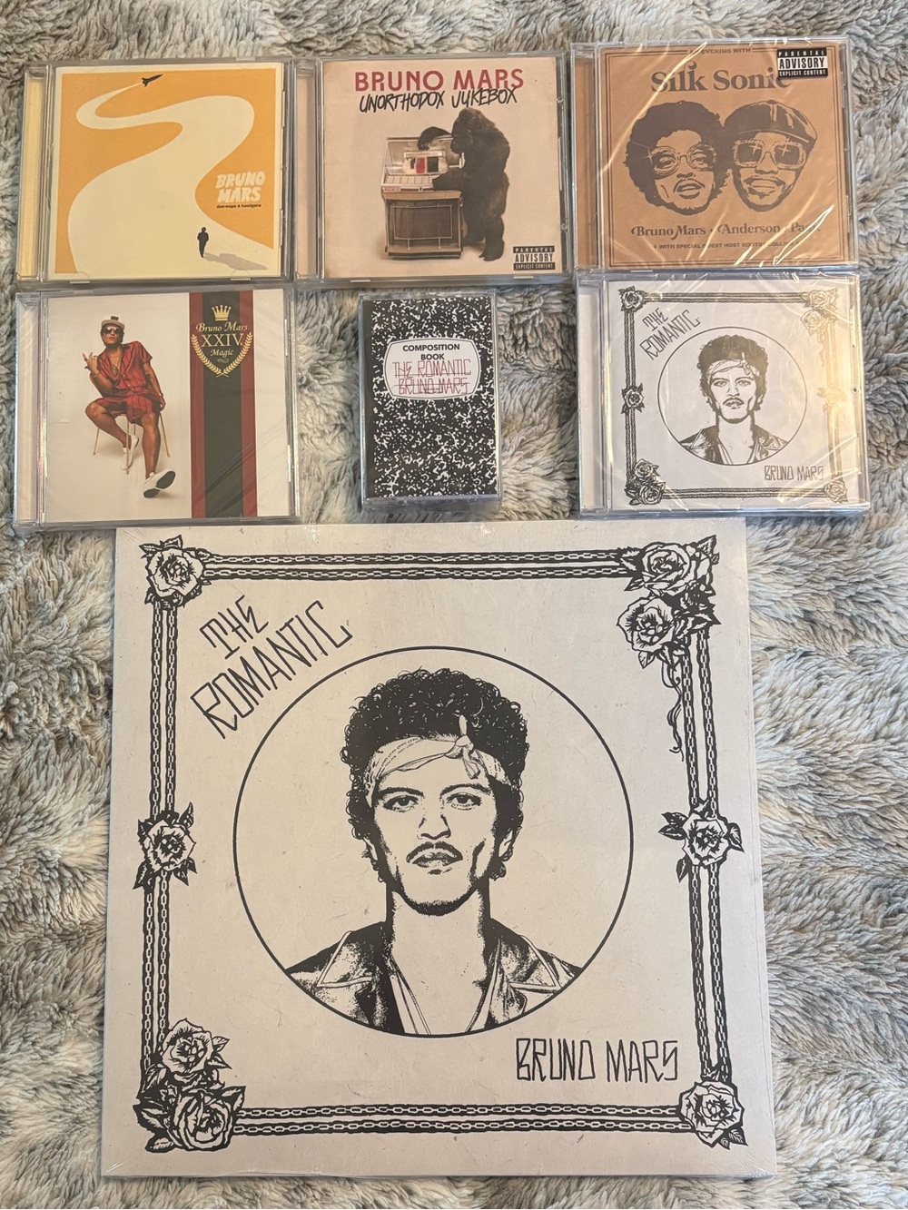 Ultimate Bruno Mars Studio Album CD Bundle Lot The Romantic Cassette Tape Vinyl